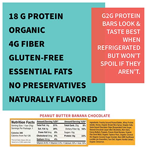 G2G Protein Bar, Almond Coconut Protein Bar, 8 Count Box