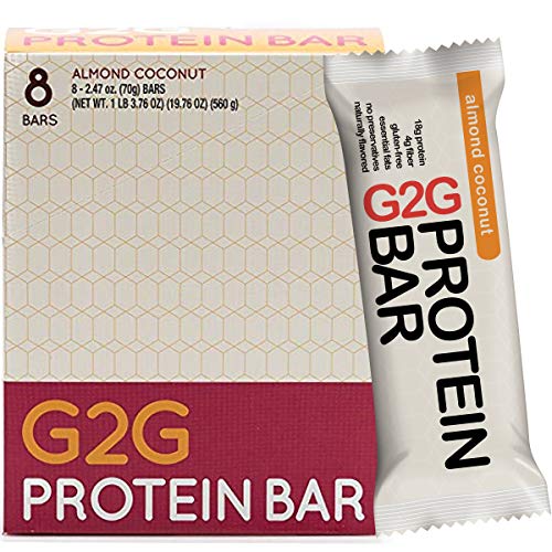 G2G Protein Bar, Almond Coconut Protein Bar, 8 Count Box