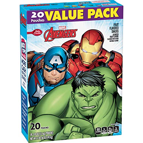 Marvel Avengers Fruit Snacks, Value Pack, 20 Count, 16 Oz