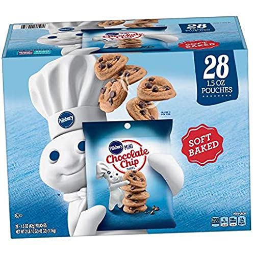 Pillsbury Soft Baked Mini Chocolate Chip Cookies, 1.5 Ounce 28