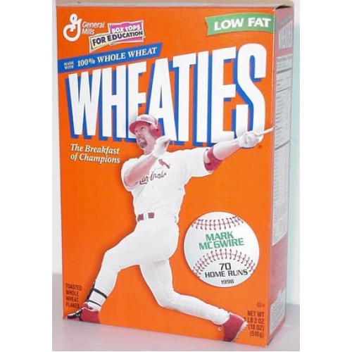 1998 Mark Mcgwire 70 Hrs Wheaties Cereal