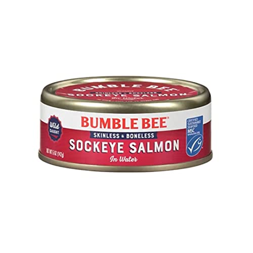 Bumble Bee Sockeye Salmon In Water | 4 or 6 Pack | Wild Caught |...