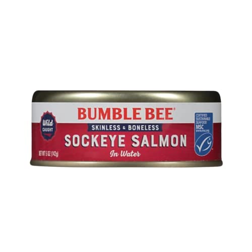 Bumble Bee Sockeye Salmon In Water | 4 or 6 Pack | Wild Caught |...