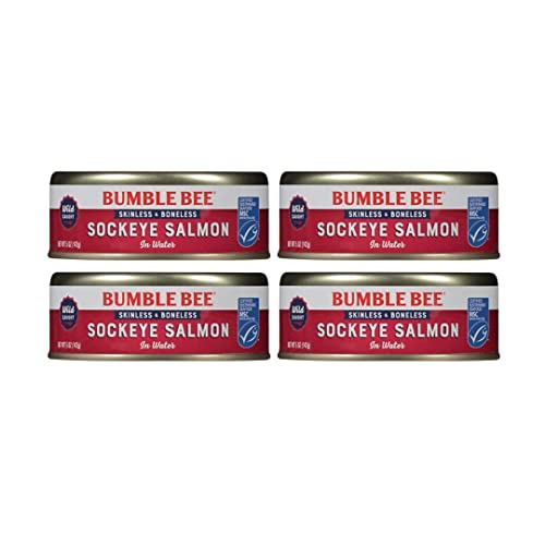 Bumble Bee Sockeye Salmon In Water | 4 or 6 Pack | Wild Caught |...