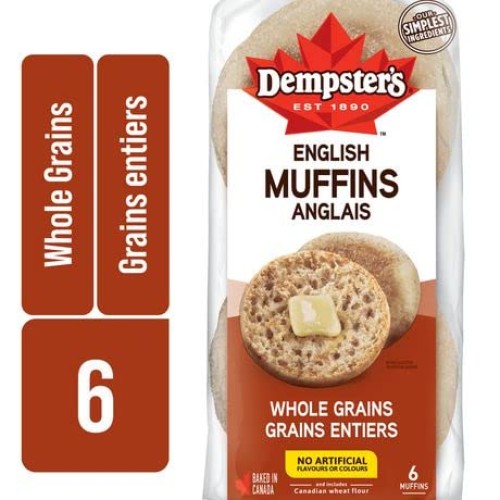 Dempster’s Whole Grains English Muffins 340g/11.9oz Shipped fro...