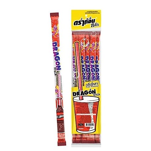 Dragon Tongue Cola Stick Straw Flavor Sweet & Sour Gummies Candy...