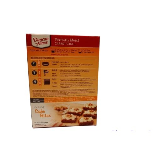 Duncan Hines Signature Perfectly Moist Carrot Cake Mix Bundled w...