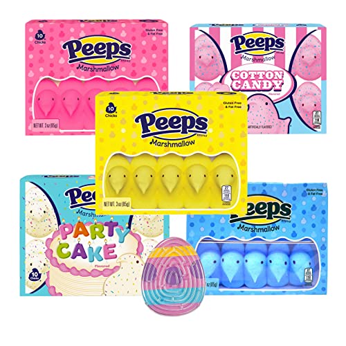 Easter Peeps Chicks Marshmallow Variety Pack | Yellow, Pink, Blu...