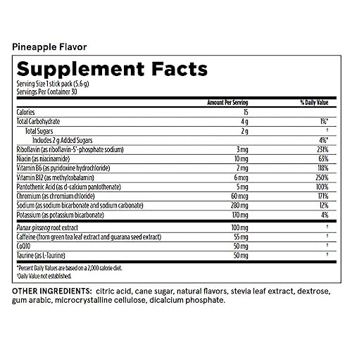 Energy Fizz Sticks Pineapple Flavor