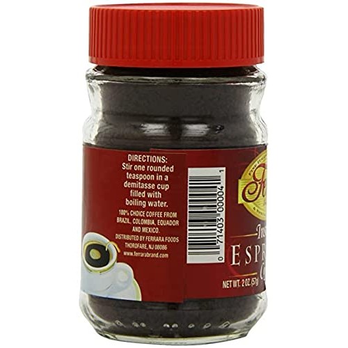 Ferrara Instant Espresso Coffee, 2-Ounce Glass Jars Pack Of 3