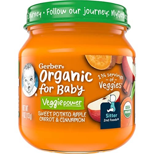 Gerber Organic 2nd Foods Baby Food Apple Sweet Potato & Carrot w...