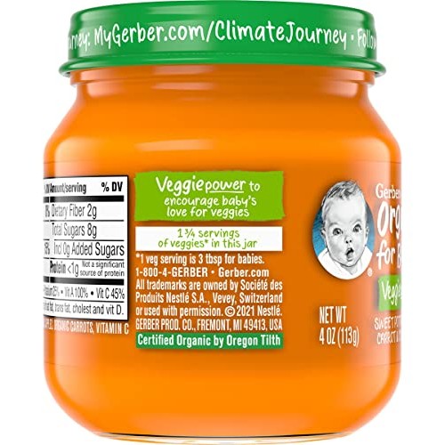 Gerber Organic 2nd Foods Baby Food Apple Sweet Potato & Carrot w...