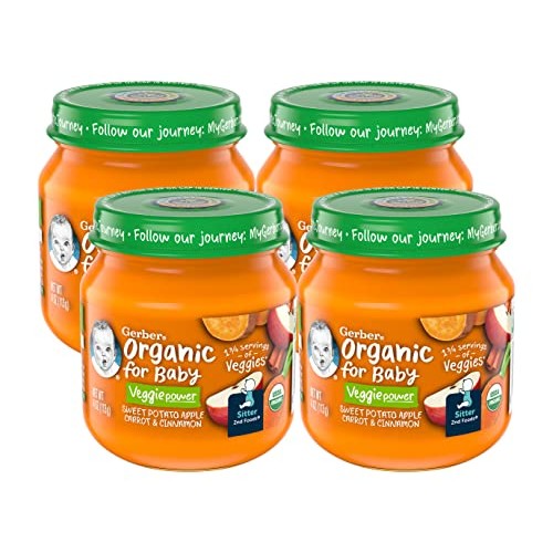 Gerber Organic 2nd Foods Baby Food Apple Sweet Potato & Carrot w...