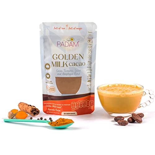 Golden Milk Cacao Powder with Turmeric and Ginger | Gluten-Free,...