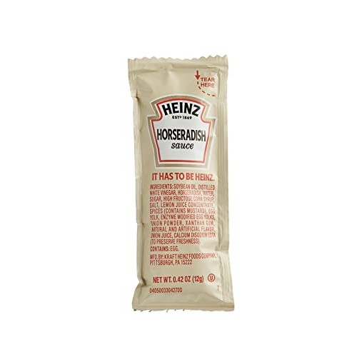 Heinz Horseradish Single Serve Condiment Portion Control Packets...