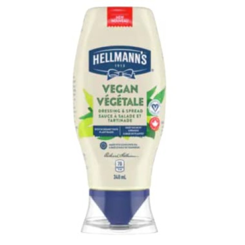 Hellmanns Vegan Mayonnaise & Spread Squeeze Bottle, 340mL/11.4f...