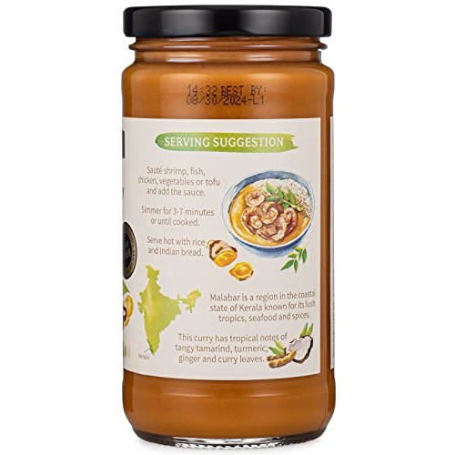 Kalustyan’s, Malabar Coconut Curry Indian Simmer Sauce, 12oz - 2...