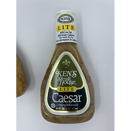 Kens Steak House Lite Dressing - Variety 3 Pack - Lite Caesar,