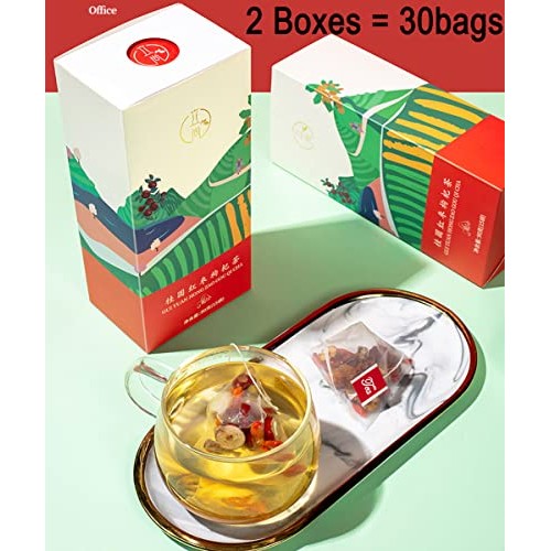 Longan Red date Chinese wolfberry Double rose Tea 2 Boxes180g,3...