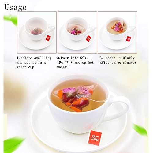 Longan Red date Chinese wolfberry Double rose Tea 2 Boxes180g,3...