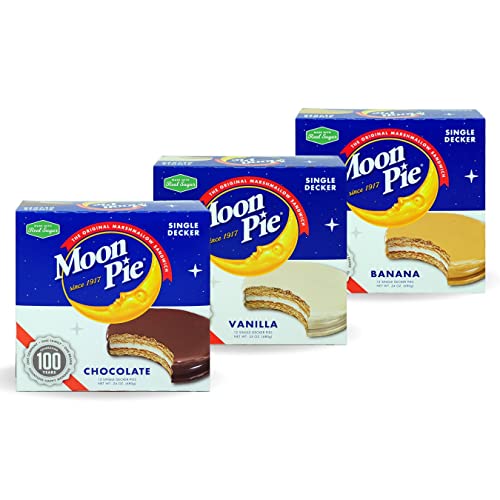 Moon Pie Single Decker Original Marshmallow Sandwich Bundle - Ch...