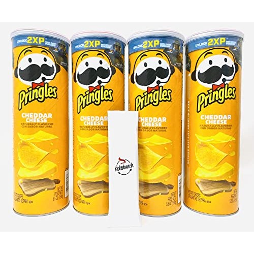 Pringles Cheddar Cheese Potato Crisps Chips Bundle With Kokobunc