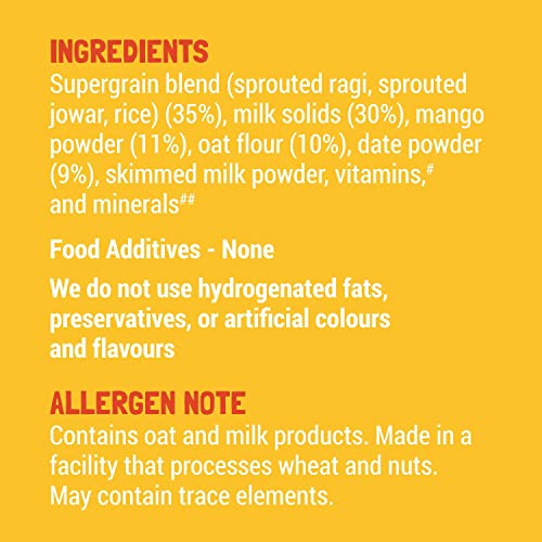 Slurrp Farm Baby Cereal, Ragi, Rice and Mango with Milk, Instant...