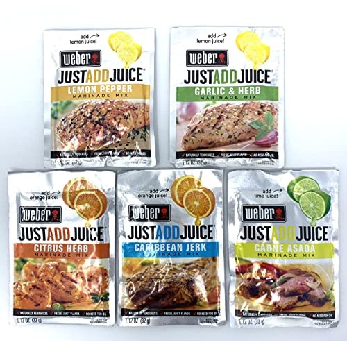 Weber Variety 5-Pack Just Add Juice Marinade Mix: Citrus Herb, G...