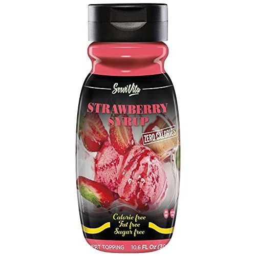 White chocolate syrup 11.1 fl oz and strawberry syrup 10.6 fl oz...