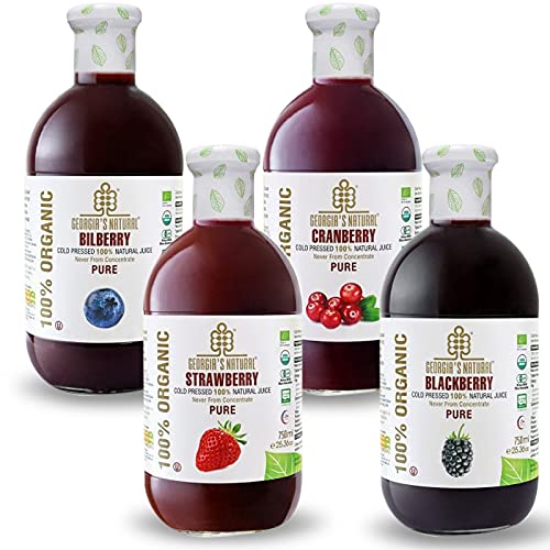 Georgia’s Natural Berry Juice Variety Pack – 12-Pack Organic Jui...