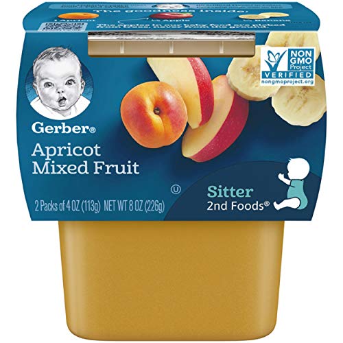 Gerber 2Nd Foods Apricot Mixed Fruit Pureed Baby Food, 4 Ounce T