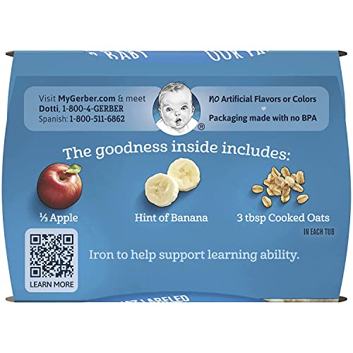 Gerber Baby Food, 2Nd Foods, Apple Banana With Oatmeal, 8 Oz 2 C