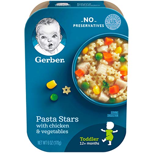 Gerber Pasta Stars With Chicken &Amp; Vegetables, 6 Ounce Pack Of 6