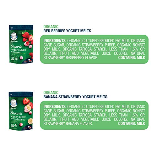 Gerber Up Age Snacks Variety Pack - Organic Yogurt Melts &Amp; Organ