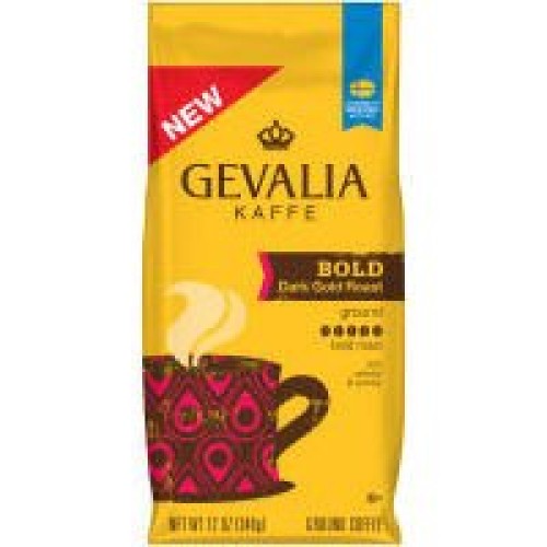 Gevalia Kaffe Ground Coffee Bold Dark Gold Roast, 12 Oz Pack Of 6