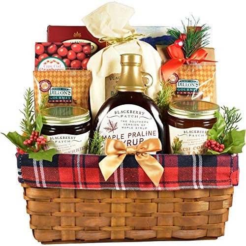 A Down Home Breakfast, Holiday Gift Basket In Wooden Box With Bu