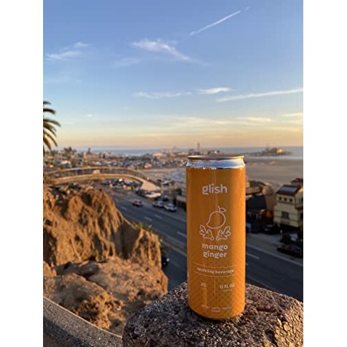 Glish Mango Ginger - Functional Sparkling Water, Aids Immune & G...