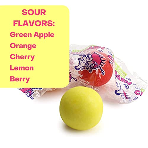 Sour Gumballs - Cry Baby Sour Fruit Gum - 60 Pcs Individually Wr...