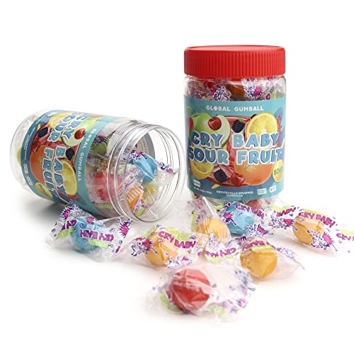 Sour Gumballs - Sour Fruit Gum - 25 Pcs Individually Wrapped Gum...