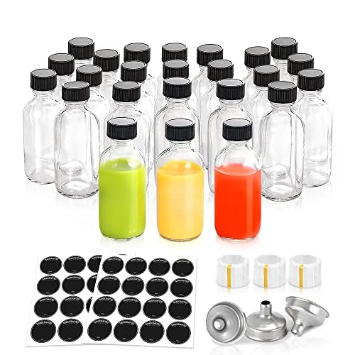 GMISUN 2 oz Small Clear Glass Bottles, 24 Pack Shots Bottles wit...