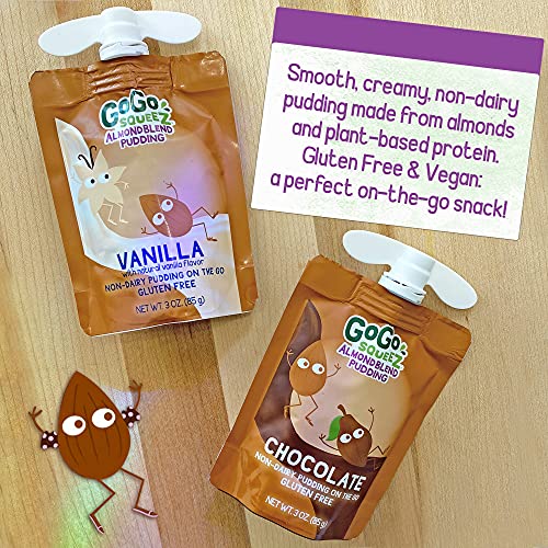 Gogo Squeez Almondblend Pudding, Vanilla, 3 Oz. 4 Pouches - No