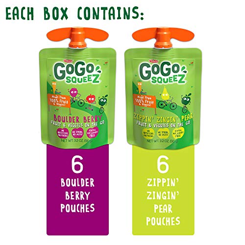 Gogo Squeez Fruit &Amp; Veggiez, Variety Pack Pear/Berry, 3.2 Ounc