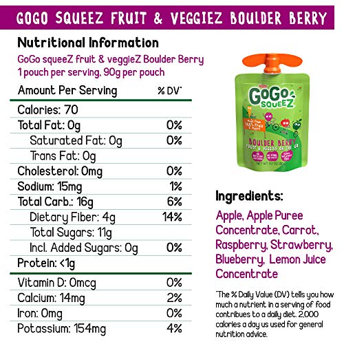 Gogo Squeez Fruit &Amp; Veggiez, Variety Pack Pear/Berry, 3.2 Ounc