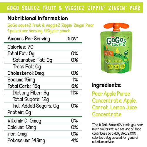 Gogo Squeez Fruit &Amp; Veggiez, Variety Pack Pear/Berry, 3.2 Ounc