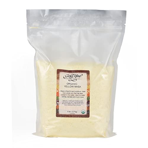 GoldMine Natural Food Organic Corn Masa, Yellow Corn, 5 Lb Bag