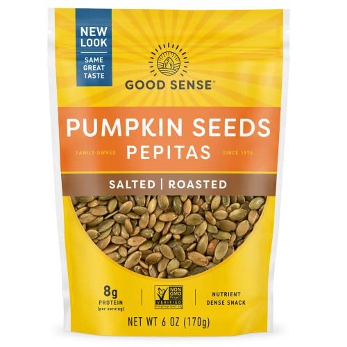 Good Sense Roasted and Salted Shelled Pumpkin Seeds, 72 Ounce P...