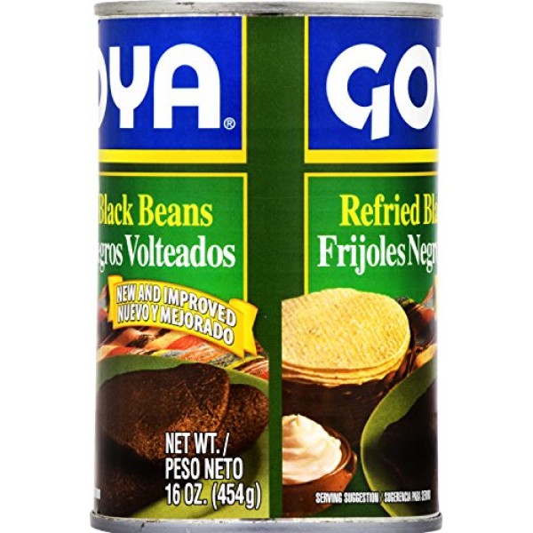 Goya Foods Refried Black Beans (Frijoles Negros Volteados),