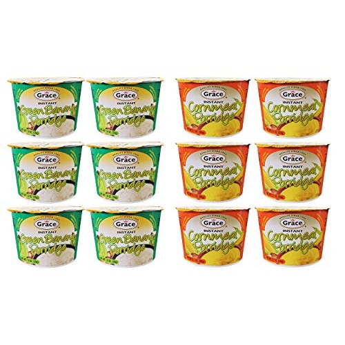 Grace Instant Green Banana & Cornmeal Porridge 12 Pack Bundle