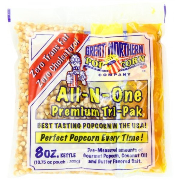 Yellow Popcorn Packs for 8 oz Popcorn Machine with Coconut Oil