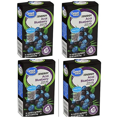 Energy Acai Blueberry Sugar-Free Drink Mix: 4 Box Count 40 Pack